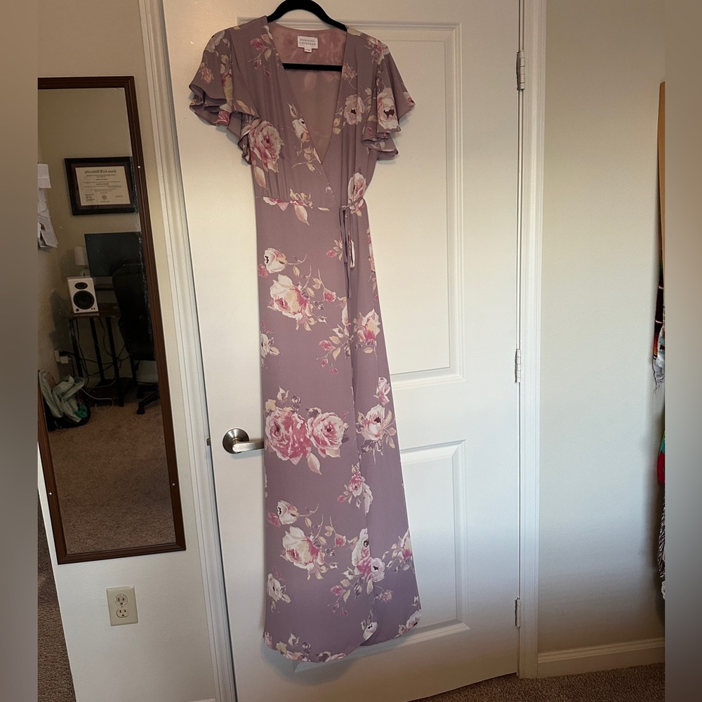 Lavender Floral Bridesmaid Dress